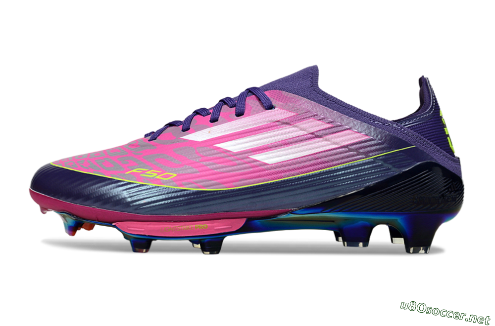 Unisex Adidas F50 Elite Lightstrike Pro FG Football Boots - Pink/Neon Yellow/Deep Purple 0