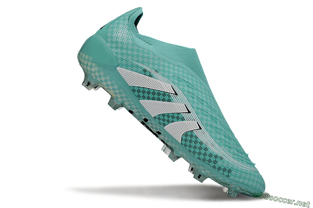 Unisex Adidas Predator 25 Elite Laceless FG Football Boots - Aqua/Mint Green/White 4