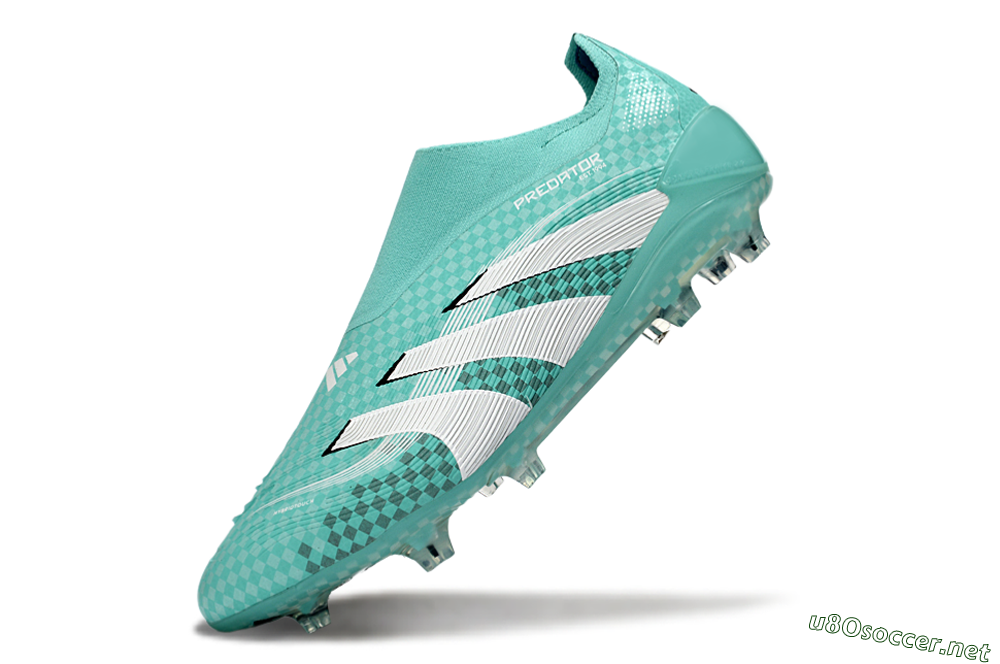 Unisex Adidas Predator 25 Elite Laceless FG Football Boots - Aqua/Mint Green/White 5