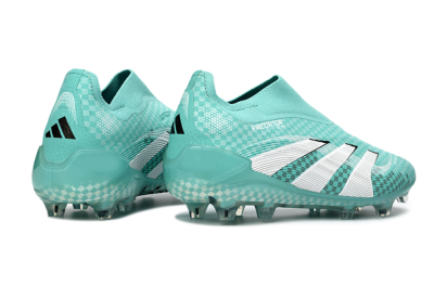 Unisex Adidas Predator 25 Elite Laceless FG Football Boots - Aqua/Mint Green/White