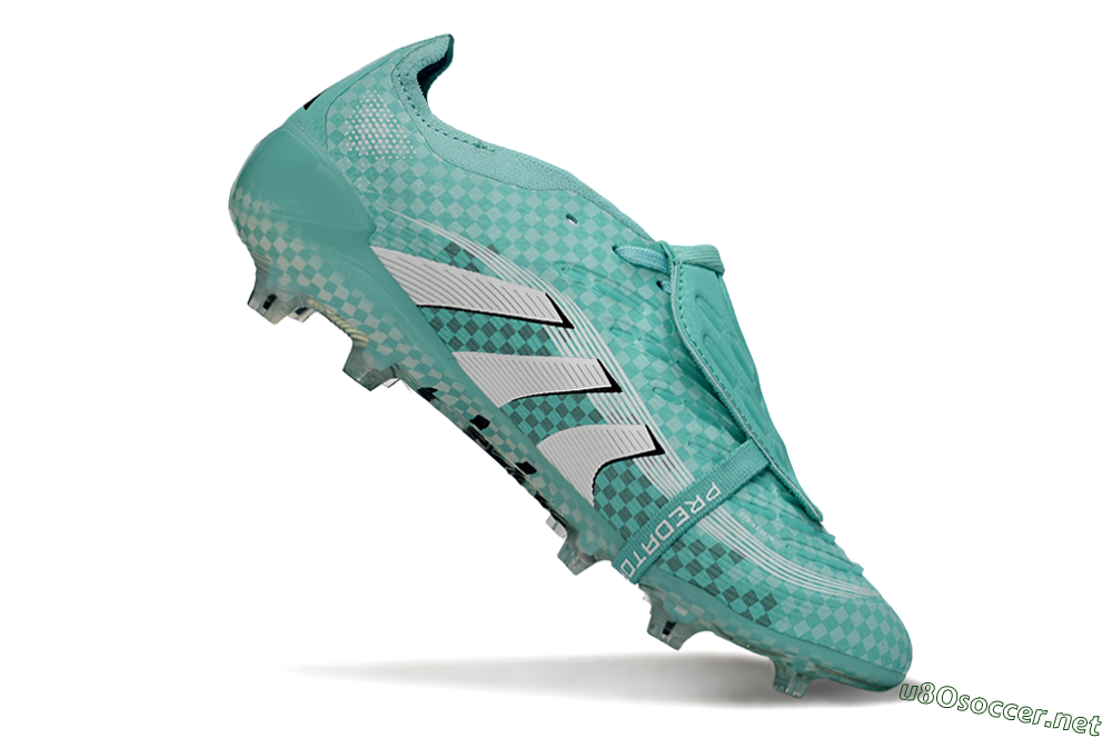 Unisex Adidas Predator 25 Elite Fold-Over Tongue FG Football Boots - Aqua/Turquoise Blue/White 4