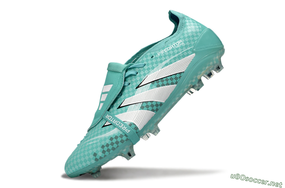 Unisex Adidas Predator 25 Elite Fold-Over Tongue FG Football Boots - Aqua/Turquoise Blue/White 5