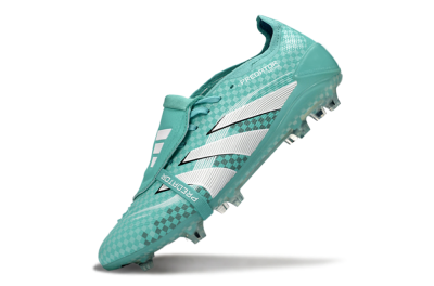 Unisex Adidas Predator 25 Elite Fold-Over Tongue FG Football Boots - Aqua/Turquoise Blue/White