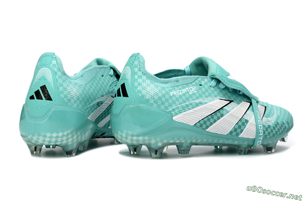 Unisex Adidas Predator 25 Elite Fold-Over Tongue FG Football Boots - Aqua/Turquoise Blue/White 6