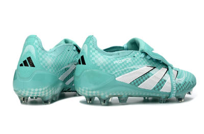 Unisex Adidas Predator 25 Elite Fold-Over Tongue FG Football Boots - Aqua/Turquoise Blue/White