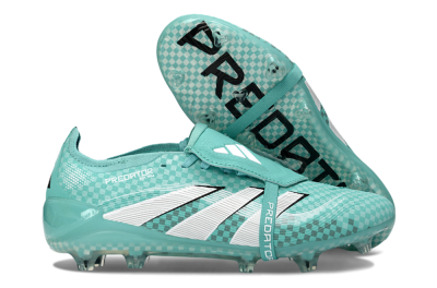 Unisex Adidas Predator 25 Elite Fold-Over Tongue FG Football Boots - Aqua/Turquoise Blue/White
