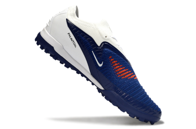 Men's Nike Phantom 6 Low Elite TF Football Shoes - Blue/Electric Orange/White