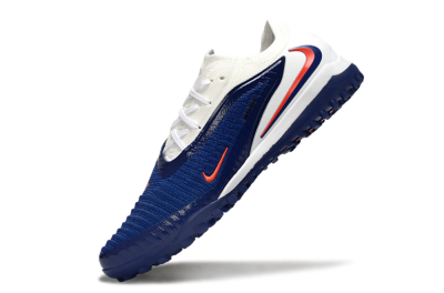 Men's Nike Phantom 6 Low Elite TF Football Shoes - Blue/Electric Orange/White