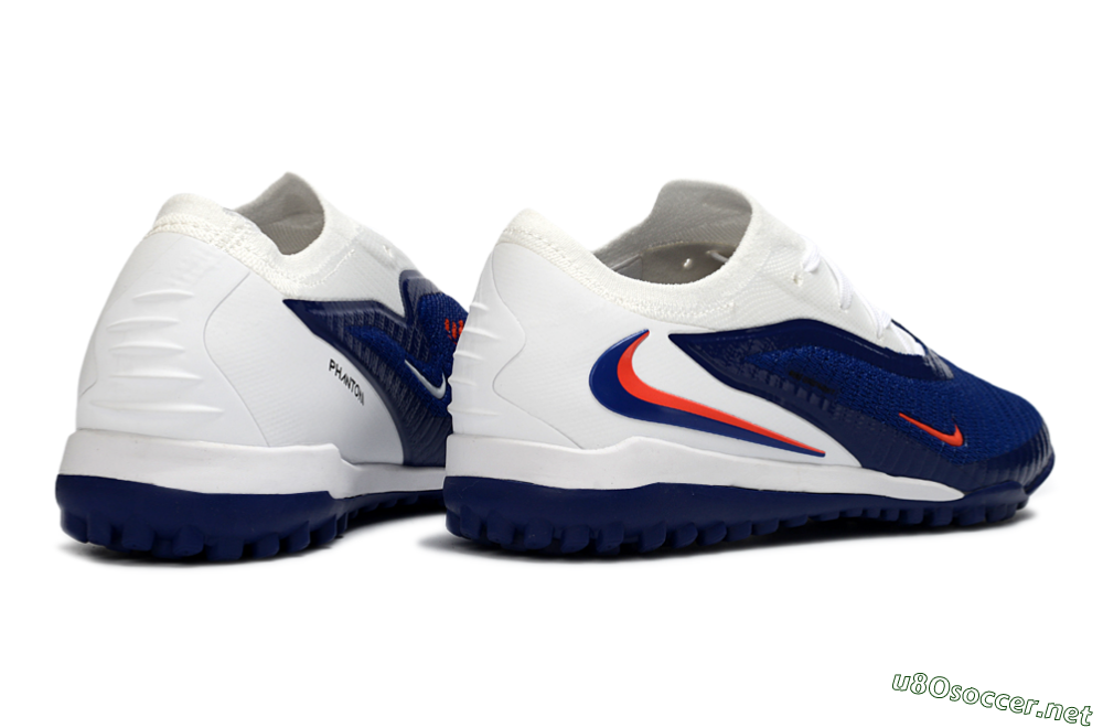 Men's Nike Phantom 6 Low Elite TF Football Shoes - Blue/Electric Orange/White 6
