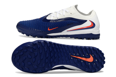 Men's Nike Phantom 6 Low Elite TF Football Shoes - Blue/Electric Orange/White