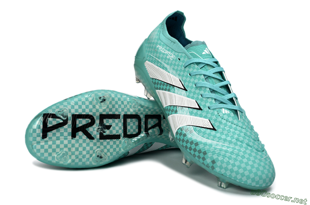Unisex Adidas Predator 25 Elite FG Football Boots - Aqua/Mint Green/White 3