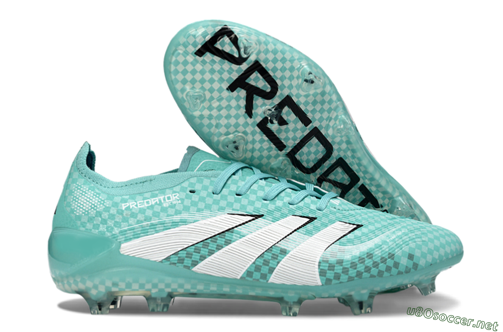 Unisex Adidas Predator 25 Elite FG Football Boots - Aqua/Mint Green/White 2