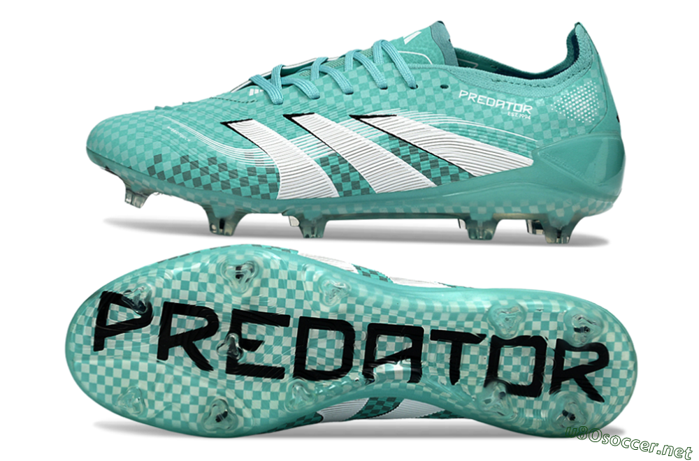 Unisex Adidas Predator 25 Elite FG Football Boots - Aqua/Mint Green/White 1