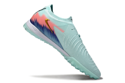 Men's Nike Phantom GX 2 Elite TF Football Shoes - Aqua/Peach Burst/Deep Blue