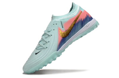 Men's Nike Phantom GX 2 Elite TF Football Shoes - Aqua/Peach Burst/Deep Blue