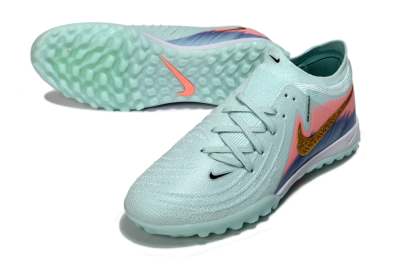 Men's Nike Phantom GX 2 Elite TF Football Shoes - Aqua/Peach Burst/Deep Blue