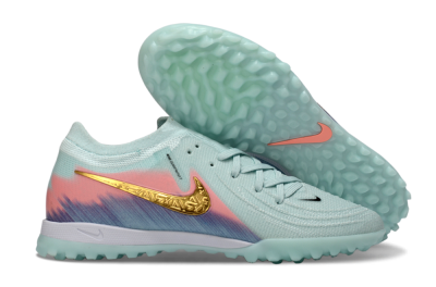 Men's Nike Phantom GX 2 Elite TF Football Shoes - Aqua/Peach Burst/Deep Blue