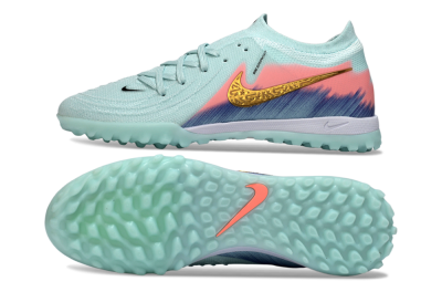 Men's Nike Phantom GX 2 Elite TF Football Shoes - Aqua/Peach Burst/Deep Blue