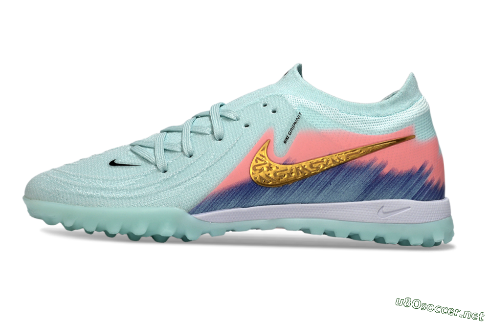 Men's Nike Phantom GX 2 Elite TF Football Shoes - Aqua/Peach Burst/Deep Blue 0