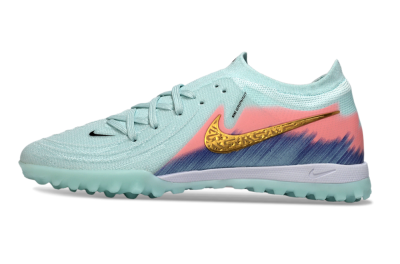 Men's Nike Phantom GX 2 Elite TF Football Shoes - Aqua/Peach Burst/Deep Blue