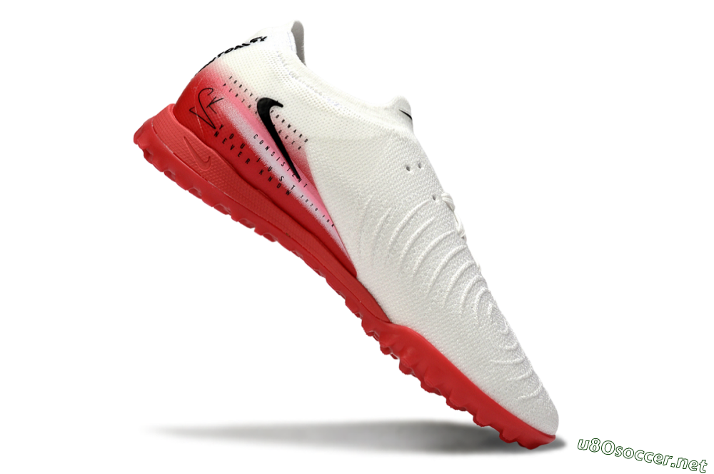 Men's Nike Phantom GX 2 Elite TF Football Shoes - White/Crimson Red/Black 4