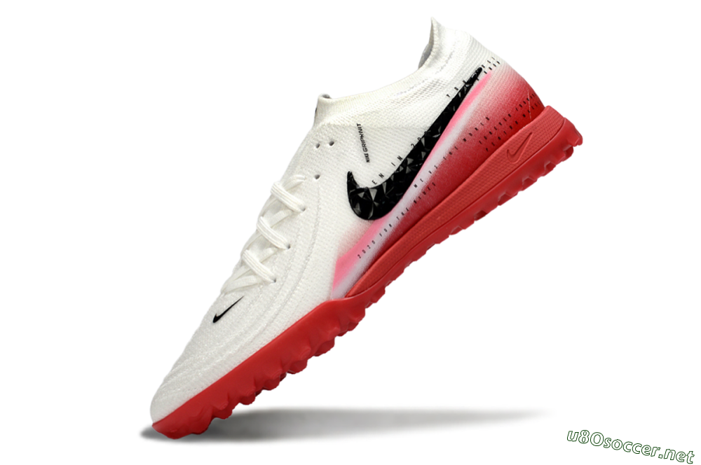 Men's Nike Phantom GX 2 Elite TF Football Shoes - White/Crimson Red/Black 5