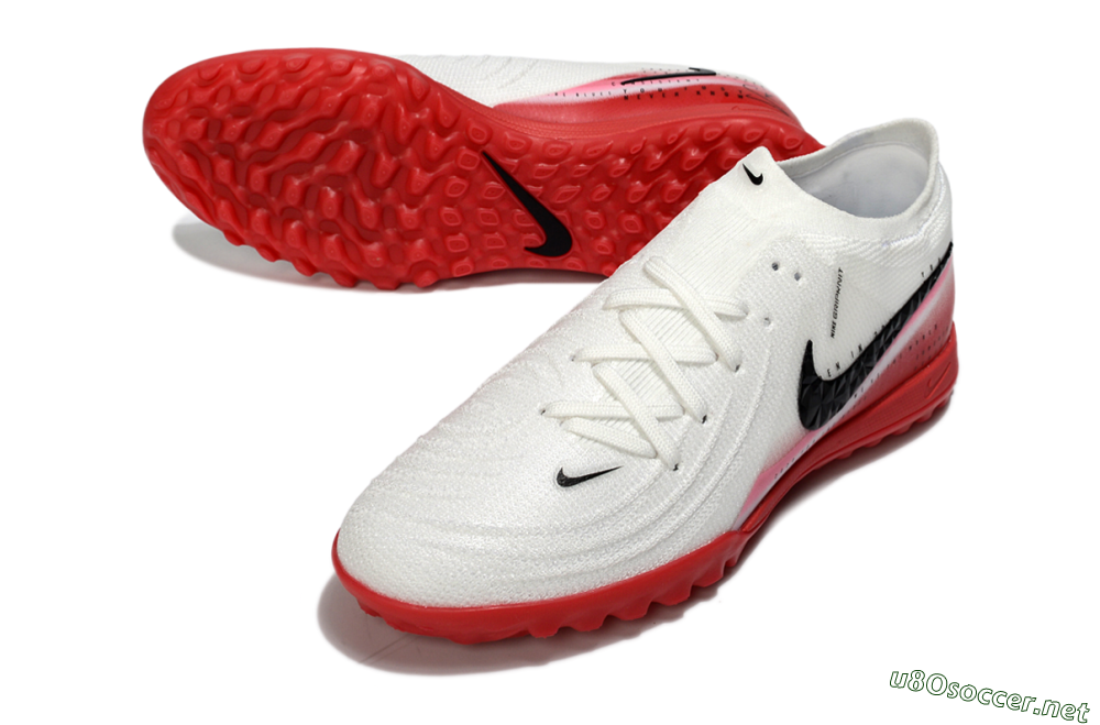 Men's Nike Phantom GX 2 Elite TF Football Shoes - White/Crimson Red/Black 3