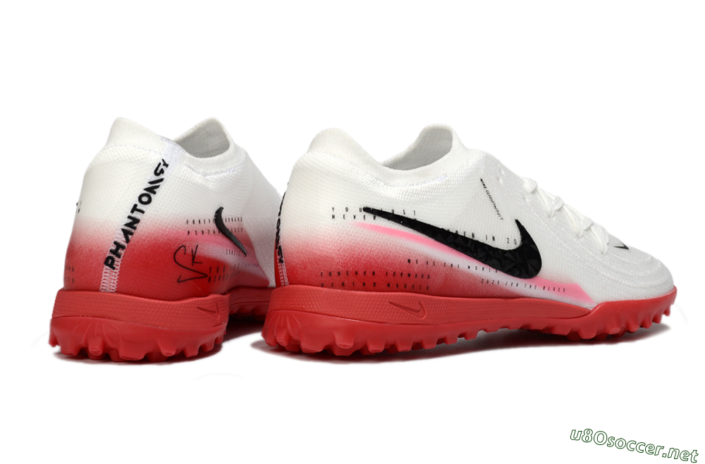 Men's Nike Phantom GX 2 Elite TF Football Shoes - White/Crimson Red/Black 6