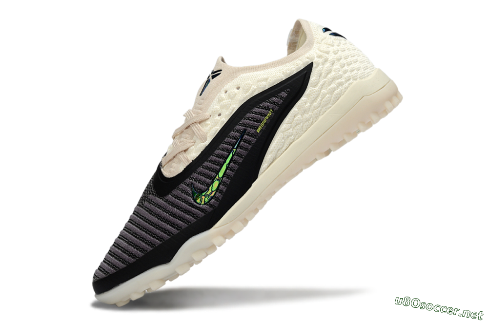 Men's Nike Phantom 6 Low Elite TF Football Shoes - Black/Electric Green/Neutral Beige 5