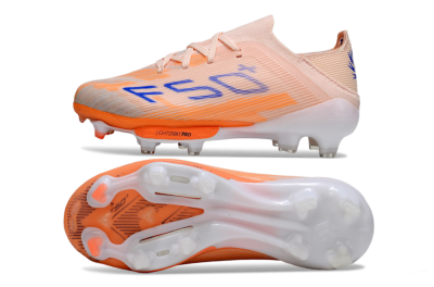 Kids Adidas F50 Elite Lightstrike Pro FG Football Boots - Peach/Coral Burst/Deep Sky Blue