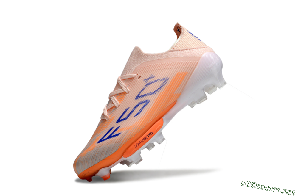 Kids Adidas F50 Elite Lightstrike Pro FG Football Boots - Peach/Coral Burst/Deep Sky Blue 4