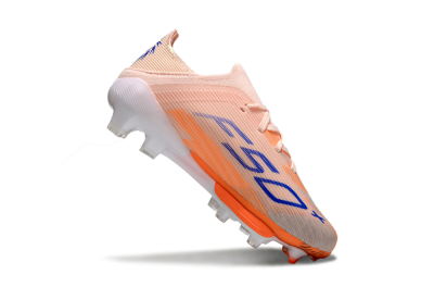 Kids Adidas F50 Elite Lightstrike Pro FG Football Boots - Peach/Coral Burst/Deep Sky Blue