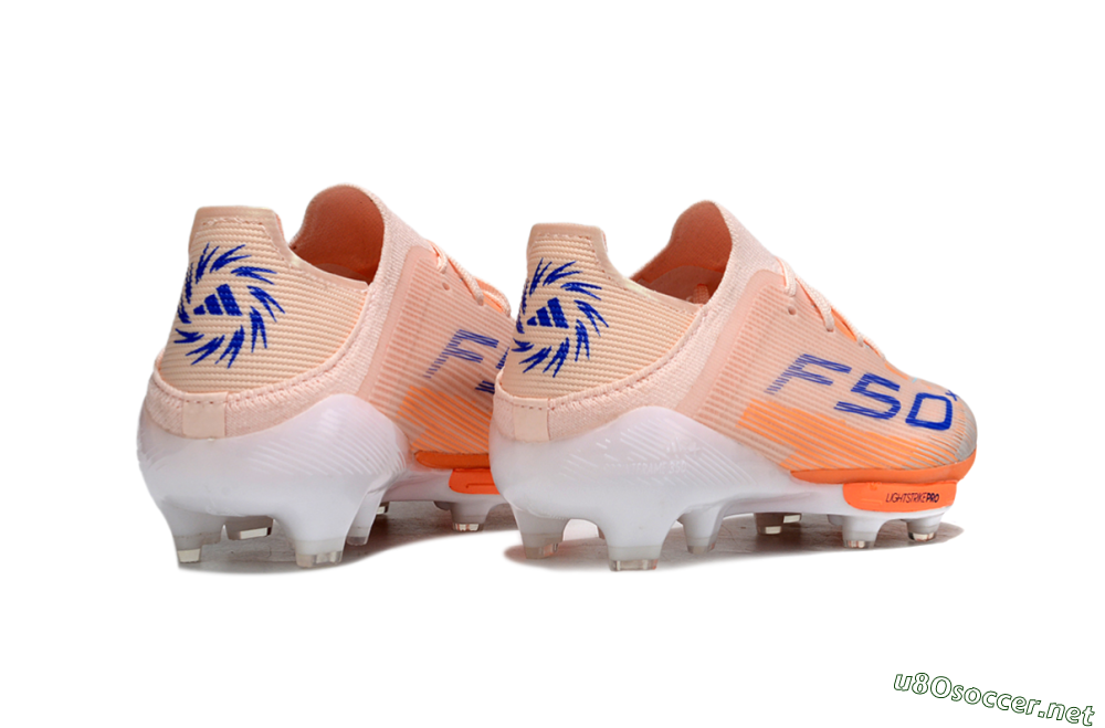 Kids Adidas F50 Elite Lightstrike Pro FG Football Boots - Peach/Coral Burst/Deep Sky Blue 5
