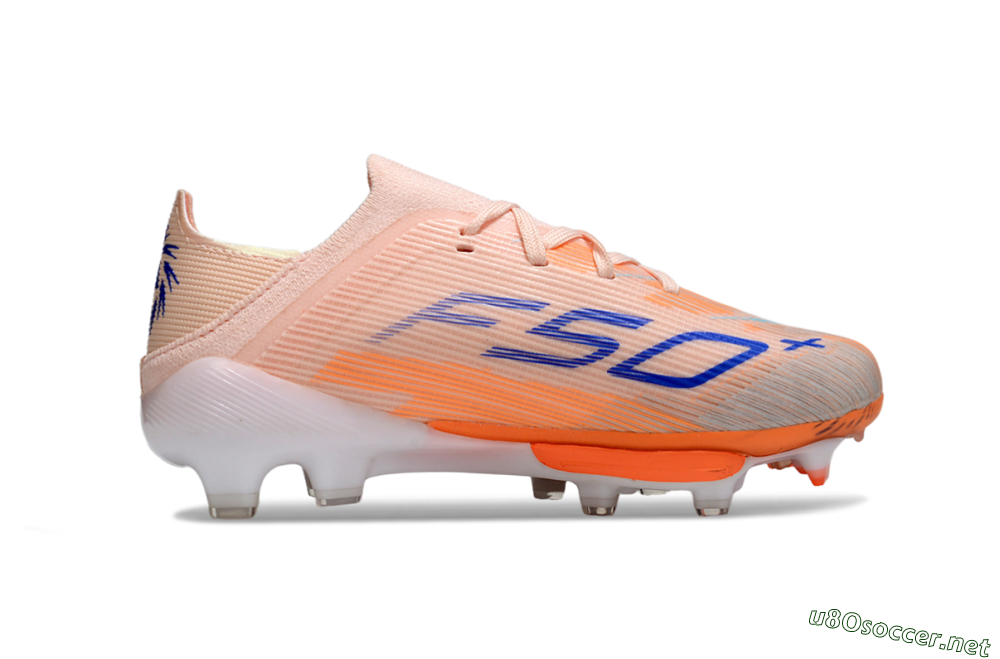 Kids Adidas F50 Elite Lightstrike Pro FG Football Boots - Peach/Coral Burst/Deep Sky Blue 6