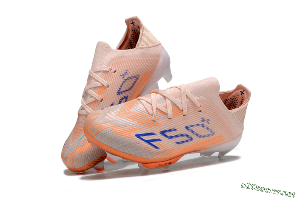 Kids Adidas F50 Elite Lightstrike Pro FG Football Boots - Peach/Coral Burst/Deep Sky Blue 0