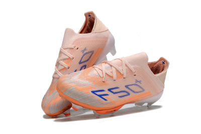 Kids Adidas F50 Elite Lightstrike Pro FG Football Boots - Peach/Coral Burst/Deep Sky Blue