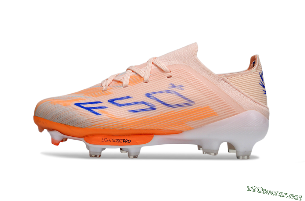 Kids Adidas F50 Elite Lightstrike Pro FG Football Boots - Peach/Coral Burst/Deep Sky Blue 2