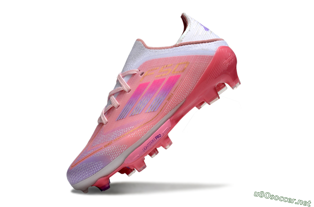 Kids Adidas F50 Elite Lightstrike Pro FG Football Boots - Pink/Soft Pink/Gradient Purple 4