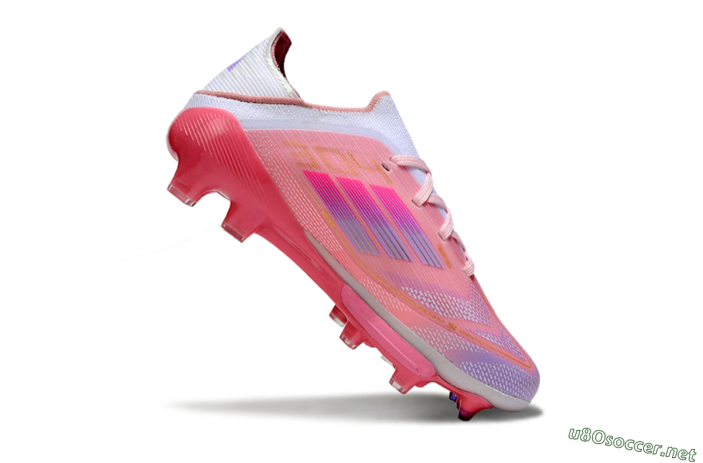 Kids Adidas F50 Elite Lightstrike Pro FG Football Boots - Pink/Soft Pink/Gradient Purple 3