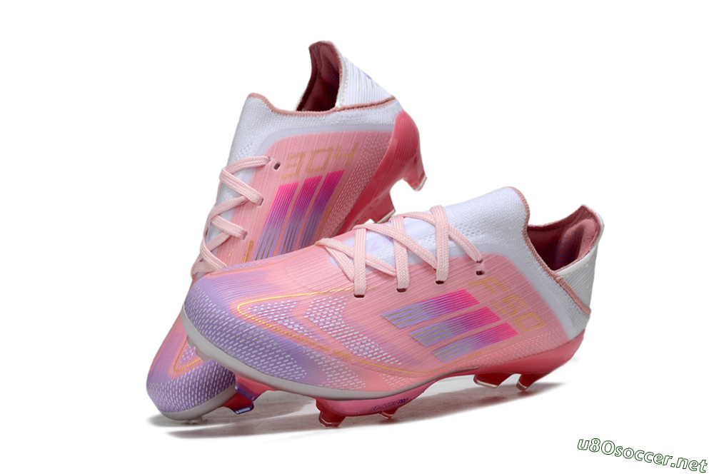 Kids Adidas F50 Elite Lightstrike Pro FG Football Boots - Pink/Soft Pink/Gradient Purple 0