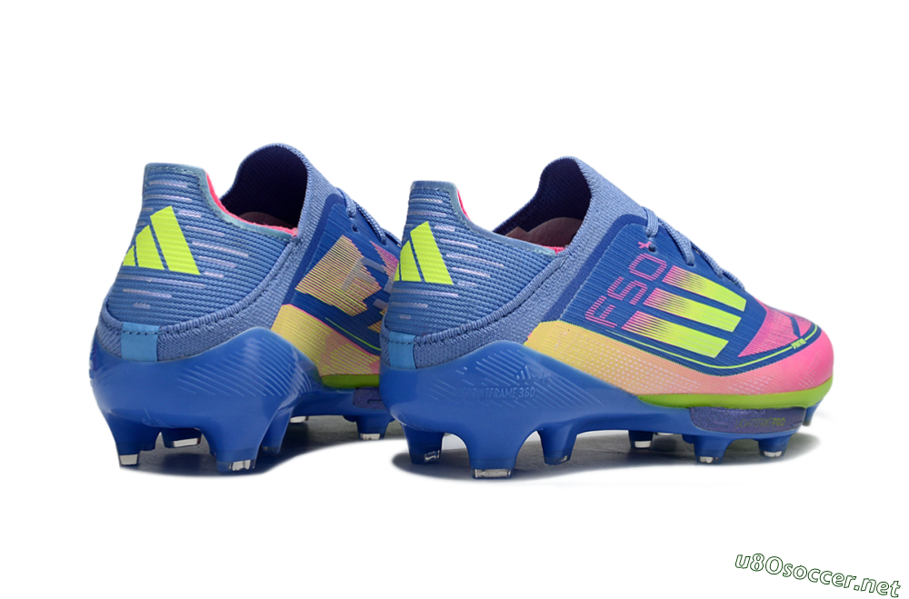 Kids Adidas F50 Elite Lightstrike Pro FG Football Boots - Blue/Pink Lemonade/Lime Twist 5