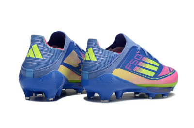 Kids Adidas F50 Elite Lightstrike Pro FG Football Boots - Blue/Pink Lemonade/Lime Twist