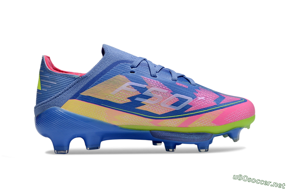 Kids Adidas F50 Elite Lightstrike Pro FG Football Boots - Blue/Pink Lemonade/Lime Twist 6