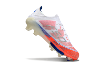 Kids Adidas F50 Elite Lightstrike Pro FG Football Boots - White/Coral/Blue