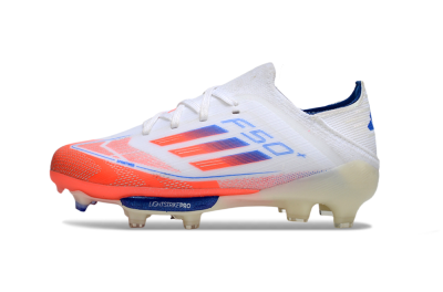 Kids Adidas F50 Elite Lightstrike Pro FG Football Boots - White/Coral/Blue