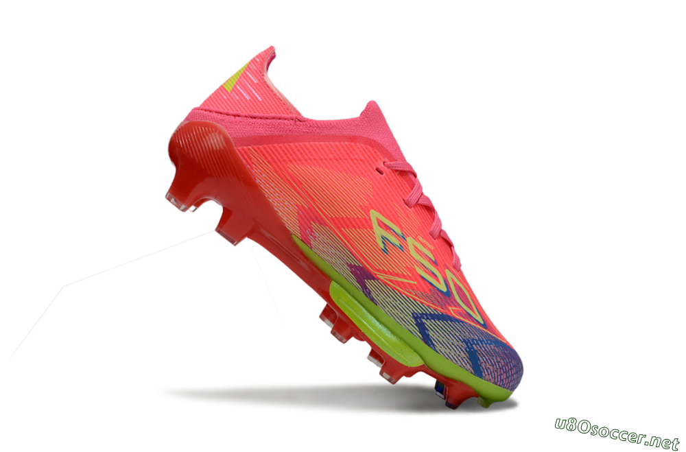 Kids Adidas F50 Elite Lightstrike Pro FG Football Boots - Pink/Neon Green/Flash Red 3