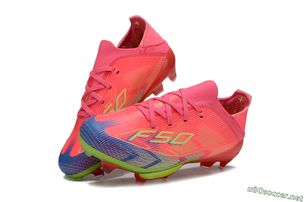 Kids Adidas F50 Elite Lightstrike Pro FG Football Boots - Pink/Neon Green/Flash Red 0