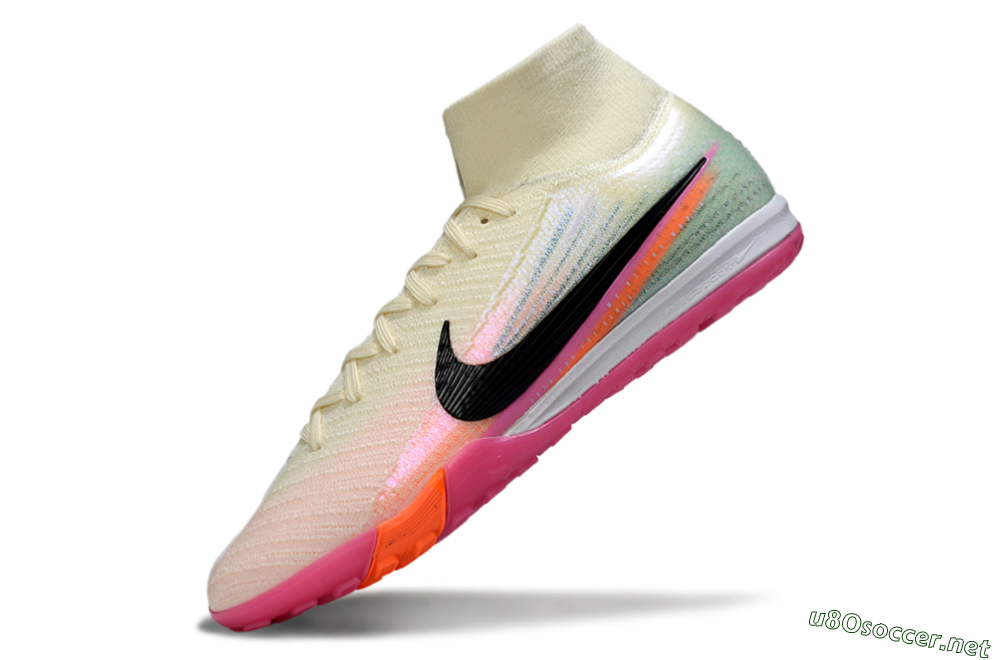 Unisex Nike Air Zoom Mercurial Superfly 10 Elite TF Football Shoes - Cream/Coral Pink/Black 6