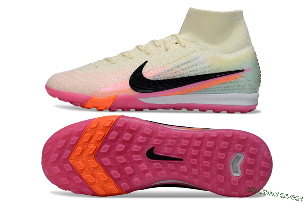 Unisex Nike Air Zoom Mercurial Superfly 10 Elite TF Football Shoes - Cream/Coral Pink/Black 1