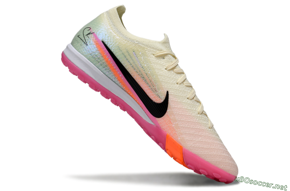 Unisex Nike Air Zoom Mercurial Vapor 16 Elite TF Football Shoes - Cream/Electric Pink/Neon Orange 5